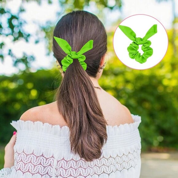 20PCS Hair Scrunchies Bow Ribbons Cute Bunny Ears Hair Accessories Gift main image 6